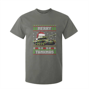 Funny Christmas Veteran T Shirt For Kid Merry Tankmas Tank Military Army TS09 Military Green Print Your Wear