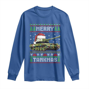 Funny Christmas Veteran Long Sleeve Shirt Merry Tankmas Tank Military Army TS09 Royal Blue Print Your Wear