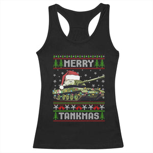 Funny Christmas Veteran Racerback Tank Top Merry Tankmas Tank Military Army TS09 Black Print Your Wear