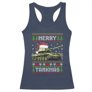 Funny Christmas Veteran Racerback Tank Top Merry Tankmas Tank Military Army TS09 Navy Print Your Wear