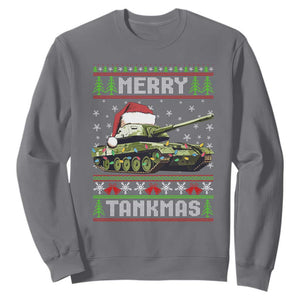 Funny Christmas Veteran Sweatshirt Merry Tankmas Tank Military Army TS09 Charcoal Print Your Wear