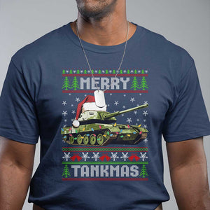 Funny Christmas Veteran T Shirt Merry Tankmas Tank Military Army TS09 Navy Print Your Wear