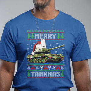 Funny Christmas Veteran T Shirt Merry Tankmas Tank Military Army TS09 Royal Blue Print Your Wear