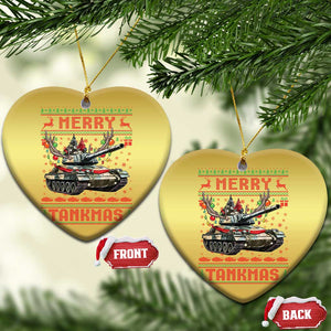 Funny Xmas Military Christmas Ornament Merry Tankmas Tank Veteran Army TS09 Heart Gold Print Your Wear