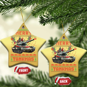 Funny Xmas Military Christmas Ornament Merry Tankmas Tank Veteran Army TS09 Star Gold Print Your Wear