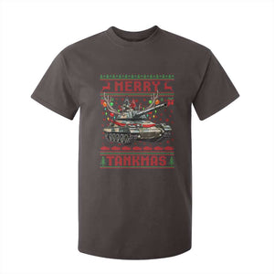 Funny Christmas Military T Shirt For Kid Merry Tankmas Tank Veteran Army TS09 Dark Chocolate Print Your Wear