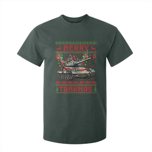 Funny Christmas Military T Shirt For Kid Merry Tankmas Tank Veteran Army TS09 Dark Forest Green Print Your Wear