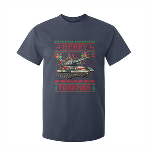 Funny Christmas Military T Shirt For Kid Merry Tankmas Tank Veteran Army TS09 Navy Print Your Wear