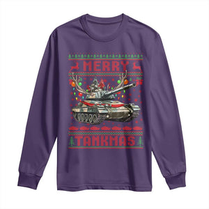 Funny Christmas Military Long Sleeve Shirt Merry Tankmas Tank Veteran Army TS09 Purple Print Your Wear