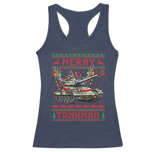 Funny Christmas Military Racerback Tank Top Merry Tankmas Tank Veteran Army TS09 Navy Print Your Wear