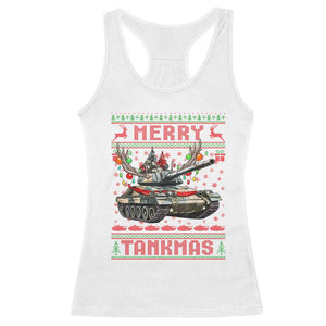 Funny Christmas Military Racerback Tank Top Merry Tankmas Tank Veteran Army TS09 White Print Your Wear