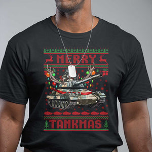 Funny Christmas Military T Shirt Merry Tankmas Tank Veteran Army TS09 Black Print Your Wear