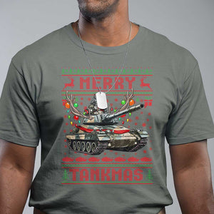 Funny Christmas Military T Shirt Merry Tankmas Tank Veteran Army TS09 Military Green Print Your Wear