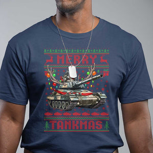 Funny Christmas Military T Shirt Merry Tankmas Tank Veteran Army TS09 Navy Print Your Wear