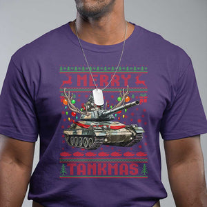 Funny Christmas Military T Shirt Merry Tankmas Tank Veteran Army TS09 Purple Print Your Wear