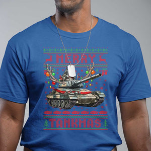 Funny Christmas Military T Shirt Merry Tankmas Tank Veteran Army TS09 Royal Blue Print Your Wear