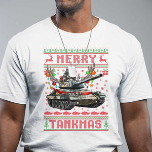 Funny Christmas Military T Shirt Merry Tankmas Tank Veteran Army TS09 White Print Your Wear