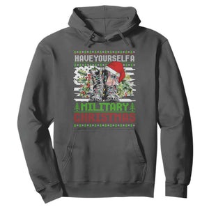 Funny Christmas Veteran Hoodie Have Yourself A Military Christmas TS09 Dark Heather Print Your Wear