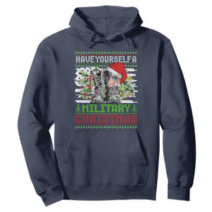 Funny Christmas Veteran Hoodie Have Yourself A Military Christmas TS09 Navy Print Your Wear