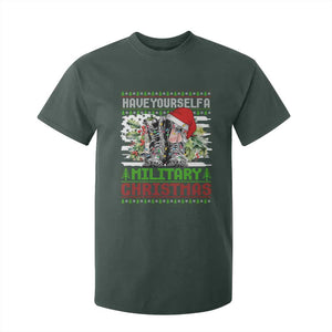 Funny Christmas Veteran T Shirt For Kid Have Yourself A Military Christmas TS09 Dark Forest Green Print Your Wear