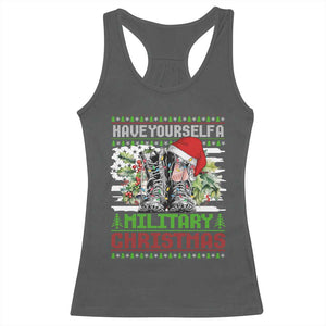 Funny Christmas Veteran Racerback Tank Top Have Yourself A Military Christmas TS09 Dark Heather Print Your Wear