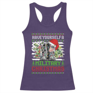 Funny Christmas Veteran Racerback Tank Top Have Yourself A Military Christmas TS09 Purple Print Your Wear