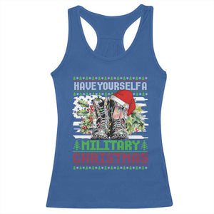 Funny Christmas Veteran Racerback Tank Top Have Yourself A Military Christmas TS09 Royal Blue Print Your Wear