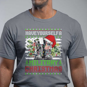 Funny Christmas Veteran T Shirt Have Yourself A Military Christmas TS09 Charcoal Print Your Wear