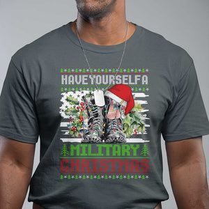 Funny Christmas Veteran T Shirt Have Yourself A Military Christmas TS09 Dark Heather Print Your Wear