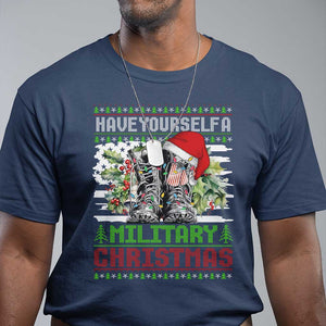 Funny Christmas Veteran T Shirt Have Yourself A Military Christmas TS09 Navy Print Your Wear