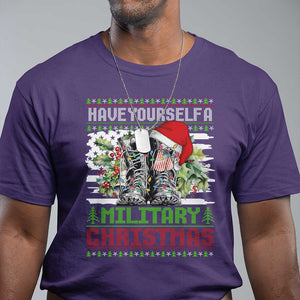 Funny Christmas Veteran T Shirt Have Yourself A Military Christmas TS09 Purple Print Your Wear