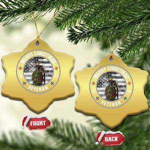 Merry Xmas Veteran Christmas Ornament Grenade Christmas Tree America Flag Patriotic TS09 Snow Flake Gold Print Your Wear