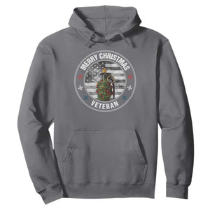 Merry Xmas Veteran Hoodie Grenade Christmas Tree America Flag Patriotic TS09 Charcoal Print Your Wear