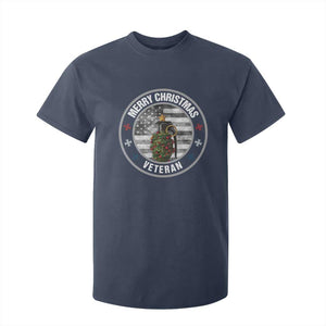 Merry Xmas Veteran T Shirt For Kid Grenade Christmas Tree America Flag Patriotic TS09 Navy Print Your Wear