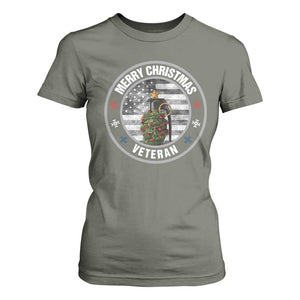 Merry Xmas Veteran T Shirt For Women Grenade Christmas Tree America Flag Patriotic TS09 Military Green Print Your Wear