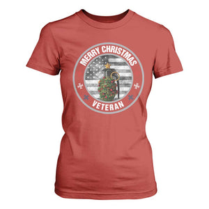 Merry Xmas Veteran T Shirt For Women Grenade Christmas Tree America Flag Patriotic TS09 Red Print Your Wear