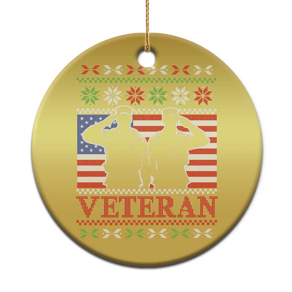 Xmas Veteran Christmas Ornament Soldier America Flag Patriotic TS09 Print Your Wear