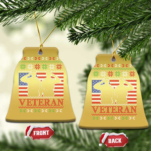 Xmas Veteran Christmas Ornament Soldier America Flag Patriotic TS09 Bell Flake Gold Print Your Wear