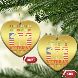 Xmas Veteran Christmas Ornament Soldier America Flag Patriotic TS09 Heart Gold Print Your Wear