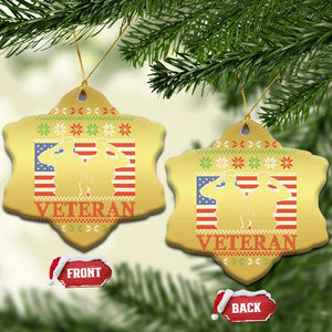 Xmas Veteran Christmas Ornament Soldier America Flag Patriotic TS09 Snow Flake Gold Print Your Wear