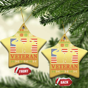 Xmas Veteran Christmas Ornament Soldier America Flag Patriotic TS09 Star Gold Print Your Wear