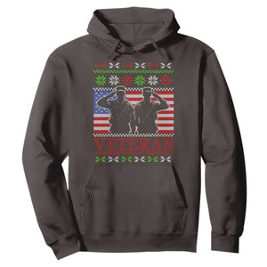 Christmas Veteran Hoodie Soldier America Flag Patriotic TS09 Dark Chocolate Print Your Wear