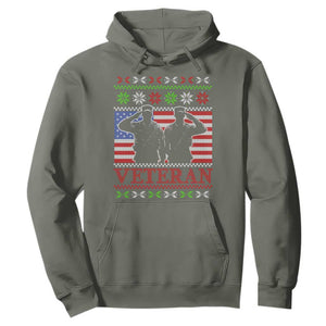 Christmas Veteran Hoodie Soldier America Flag Patriotic TS09 Military Green Print Your Wear