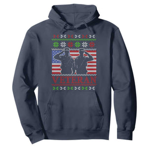 Christmas Veteran Hoodie Soldier America Flag Patriotic TS09 Navy Print Your Wear