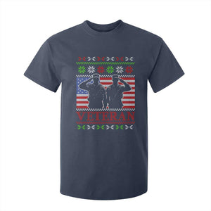 Christmas Veteran T Shirt For Kid Soldier America Flag Patriotic TS09 Navy Print Your Wear