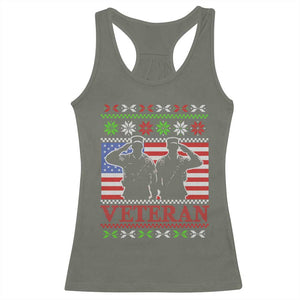 Christmas Veteran Racerback Tank Top Soldier America Flag Patriotic TS09 Military Green Print Your Wear