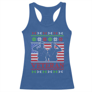 Christmas Veteran Racerback Tank Top Soldier America Flag Patriotic TS09 Royal Blue Print Your Wear