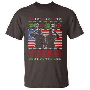 Christmas Veteran T Shirt Soldier America Flag Patriotic TS09 Dark Chocolate Print Your Wear