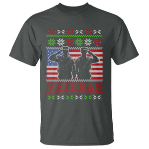 Christmas Veteran T Shirt Soldier America Flag Patriotic TS09 Dark Heather Print Your Wear