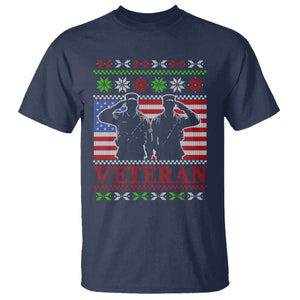 Christmas Veteran T Shirt Soldier America Flag Patriotic TS09 Navy Print Your Wear